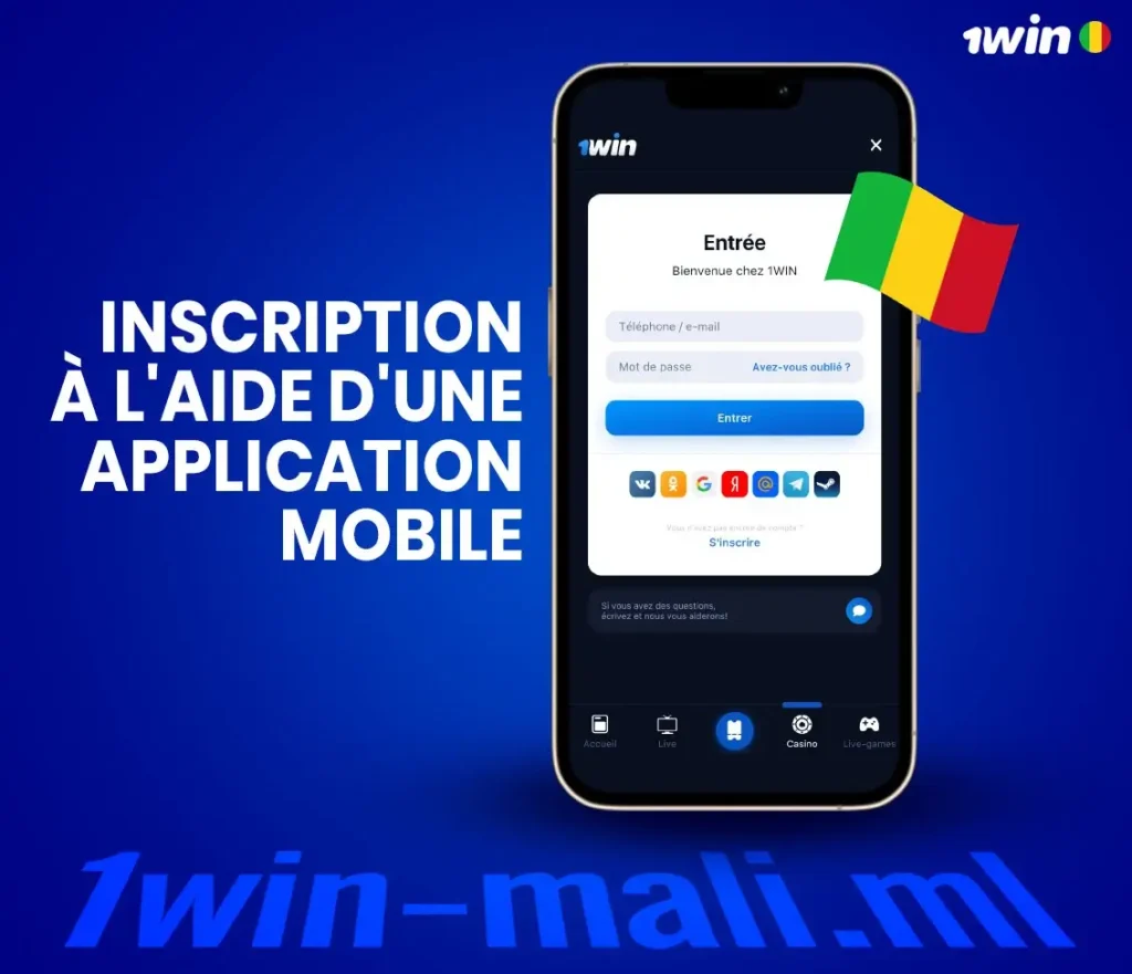 Comment s'inscrire à l'aide de l'application mobile 1win APK