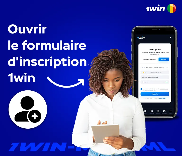 Ouvrir le formulaire d'inscription 1win