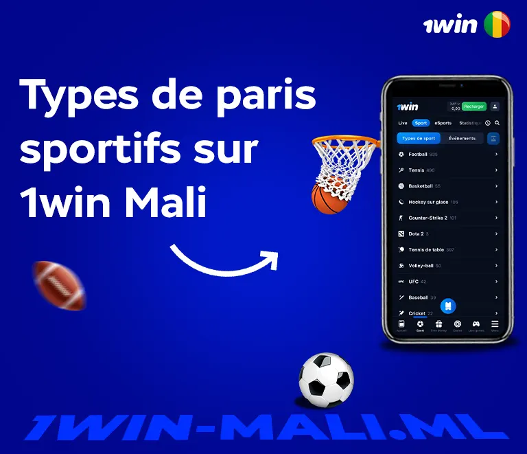 Types de paris sportifs sur 1win Mali